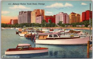 Chicago Illinois ILL, Belmont Harbor Yacht Basin, Lincoln Park, Vintage Postcard