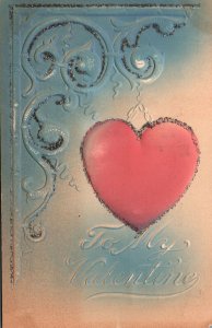 Vintage Postcard To My Valentine Red Heart To Miss Norine Hess Valentine's Day