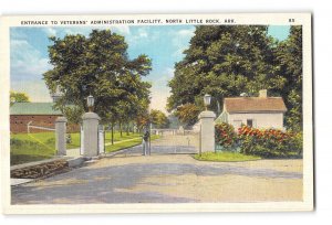 North Little Rock Arkansas AR Postcard 1930-1950 Entrance to Veterans Admin