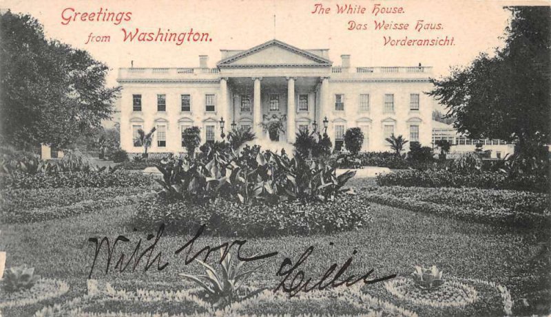 Washington DC The White House Gardens Greetings Vintage Postcard AA64502