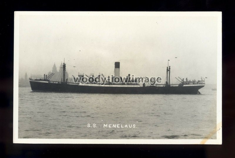 bf788 - Blue Funnel Cargo Ship - Menelaus - postcard by B Feilden