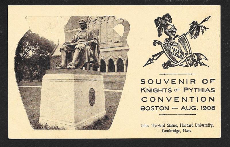 Knights of Pythias Boston MA Unused 1908