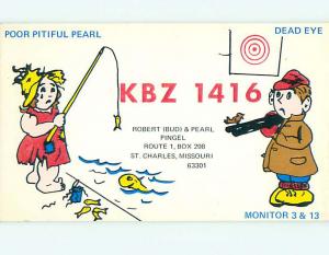 fishing - QSL CB HAM RADIO CARD St. Saint Charles Missouri MO t9987