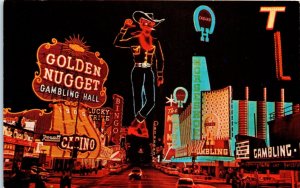 1970s Golden Nugget Horseshoe Casinos Fremont Street Las Vegas NV Postcard