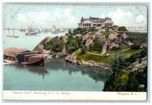 1907 Beacon Rock Lake Residence ED Morgan Newport Rhode Island Vintage Postcard