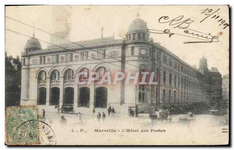 Old Postcard Marseille Hotel Post