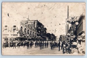 Seattle Washington WA Postcard RPPC Photo Marching Band Parade c1910's Antique