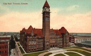 Vintage Postcard 1914 City Hall Building Government Office Toronto Canada