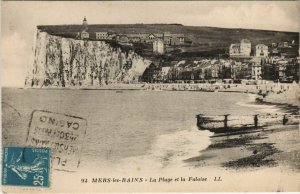 CPA MERS-les-BAINS La Plage et la Falaise (807647)