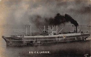 SS C.A. Larsen May 5th, 1927, Real Photo Hvalfanger A/S Rosshavet NR. Ship 