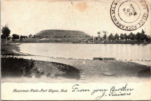 Reservoir Park Fort Wayne Indiana IN Postcard Capitol Fire Insurance Co AR 1906