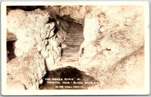 The Frozen River Crystal Cave Black Hills South Dakota Real Photo RPPC Postcard