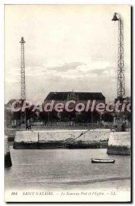 Postcard Old Saint Nazaire New Port and the Church
