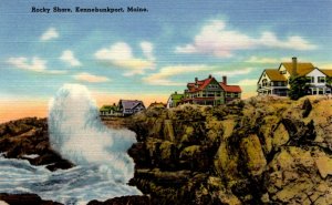 Kennebunkport, Maine - Houses above the Rocky Shore - in the 1940s