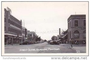 Montana Glasgow Main Street Scene With Old Cars