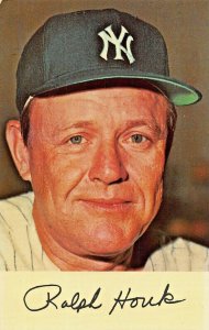 RALPH HOUK~NEW YORK YANKEES~2 TIME MANAGER OF THE YEAR~1971 BASEBALL POSTCARD