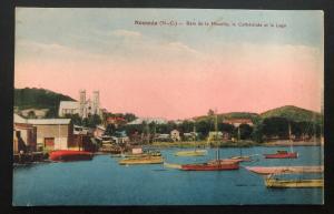 Mint New Caledonia Color Picture Postcard Moselle Bay & Cathedral View