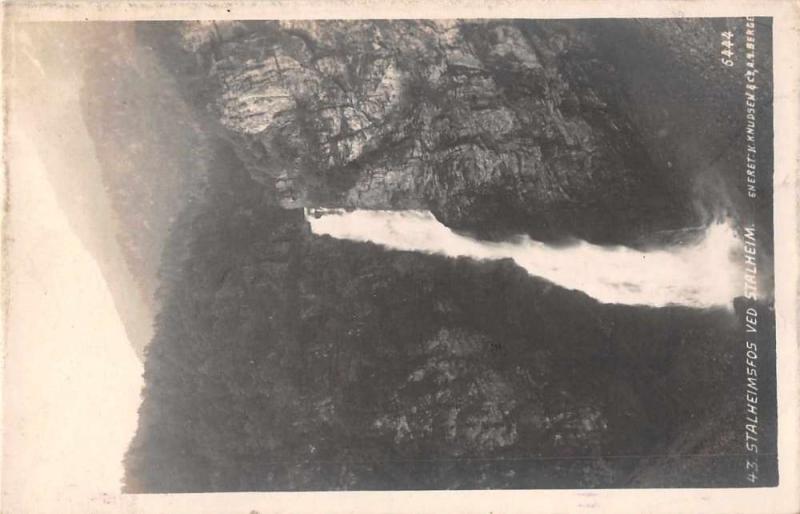 Stalheimsfos Stalheim Norway Water Falls Scenic Real Photo Antique PC J45977