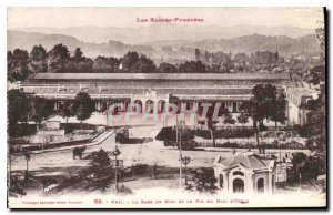 Old Postcard Pau La Gare du Midi and the Pic du Midi d'Ossau