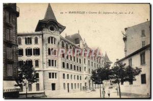 Old Postcard Marseilles Fire Station Fire
