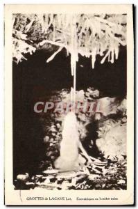 Old Postcard From Caves Lacave Eccentrics in black light