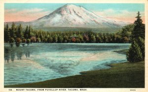 Vintage Postcard 1931 Mount Tacoma Puyallup River Tacoma Washington Leland Pub.