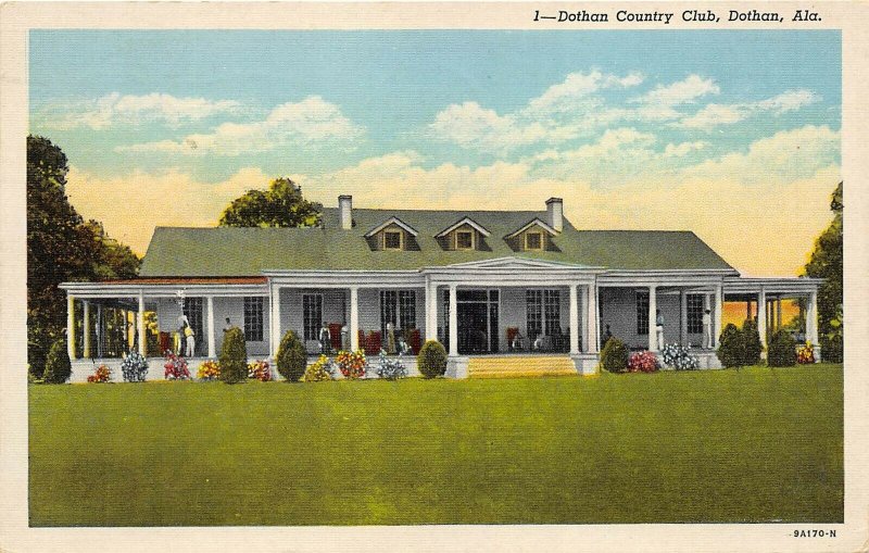 Dothan Alabama AL 1948 Postcard Dothan County Club Entrance