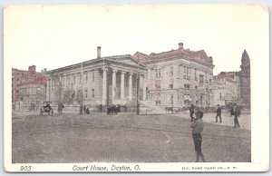 Early 1900s Court House Dayton Ohio Vintage Postcard by ILL Post Card Co.