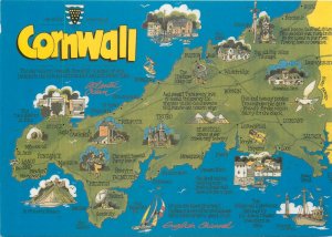 Postcard UK England Cornwall map Delectable Duchy