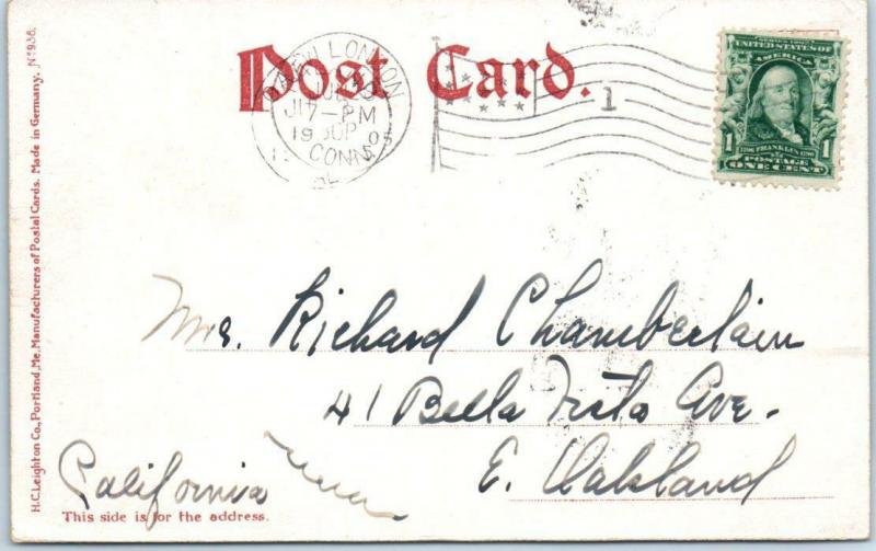 NEW LONDON, Connecticut  CT   HARVARD-YALE BOAT RACE  1905  UDB  Postcard