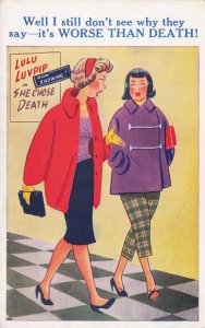 Lipstick Lady Cinema B-Movie Film Foyer Sexy Vintage Comic Postcard