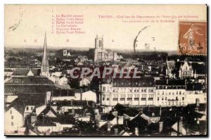 Troyes Old Postcard General view taken of the madeleine