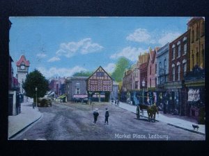 Herefordshire LEDBURY Market Place c1909 Postcard by Shurrey