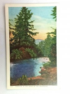 Eventide in the Heart of the Mountains Asheville Post Old Vintage Postcard