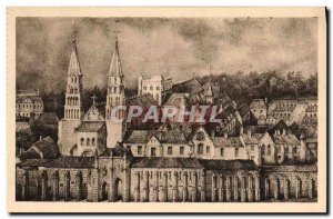 Old Postcard From Abbey Jumieges D After a Drawing From 1702