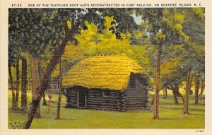 Thatched Roof Huts Reconstructed, Fort Raleigh Roanoke Island, North Carolina NC