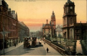 Sheffield England Pinstone Street c1900-20s Vintage Postcard