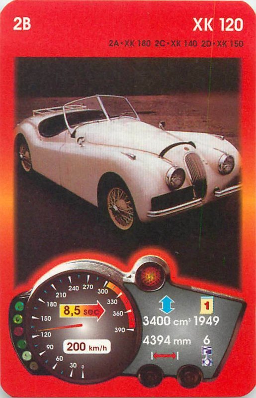 Piatnik 6x9cm auto revue trade card 2B JAGUAR XK 120