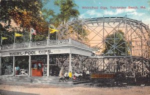 Tolchester Beach Maryland Whirl Pool Dips Roller Coaster Postcard AA28045