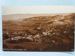 Aerial View Los Gatos California USA Vintage Postcard