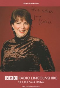 Maria Richmond BBC Radio Lincolnshire Hand Signed Card Photo