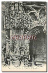 Old Postcard Brou Church Bourg Figures of the Mausoleum of Margaret of Bourbon