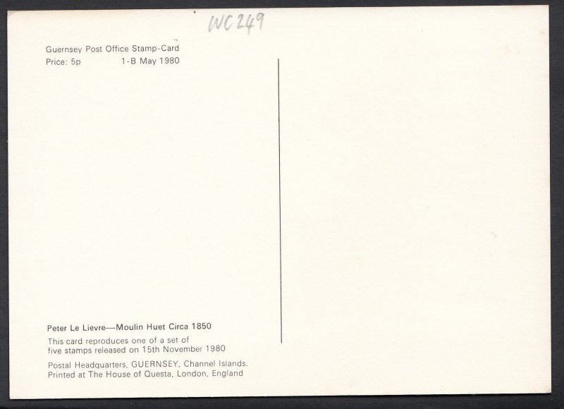 Guernsey Post Office Stamp Postcard - Moulin Huet c.1850 - WC249