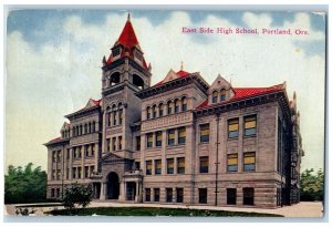 Portland Oregon OR Postcard East Side High School Building Campus 1911 Antique
