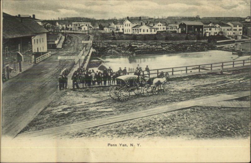 Penn Yan NY General View c1905 Postcard