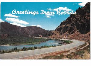 Greetings From  Nevada Highway #40 Banks of Lazy Humboldt River