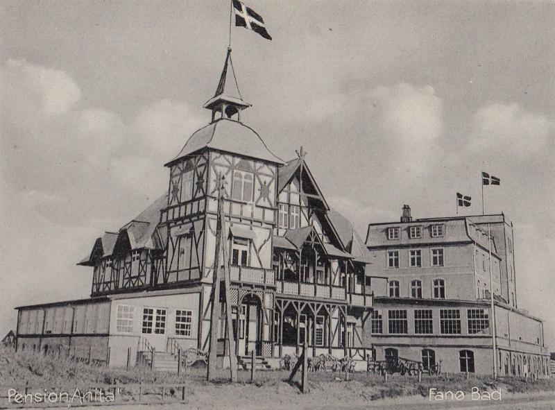 Pension Anita Fana Bad Denmark Old Postcard