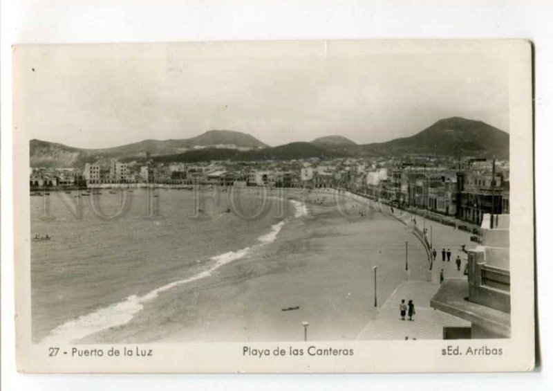 289494 SPAIN Canary Puerto de la Luz 1952 year photo RPPC to Finland