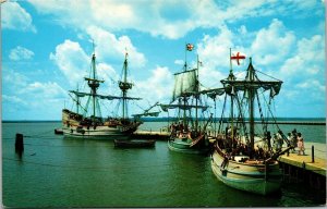 Vtg Jamestown VA Three Ships Susan Constant Godspeed Discovery Replica Postcard