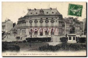 Old Postcard Bank Le Mans The square of the Prefecture and Caisse d & # 39Epa...